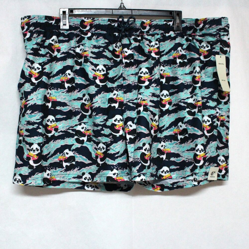 Men's No Boundaries 3XL 48-50 Above The Knee Panda Graphic Swim Shorts